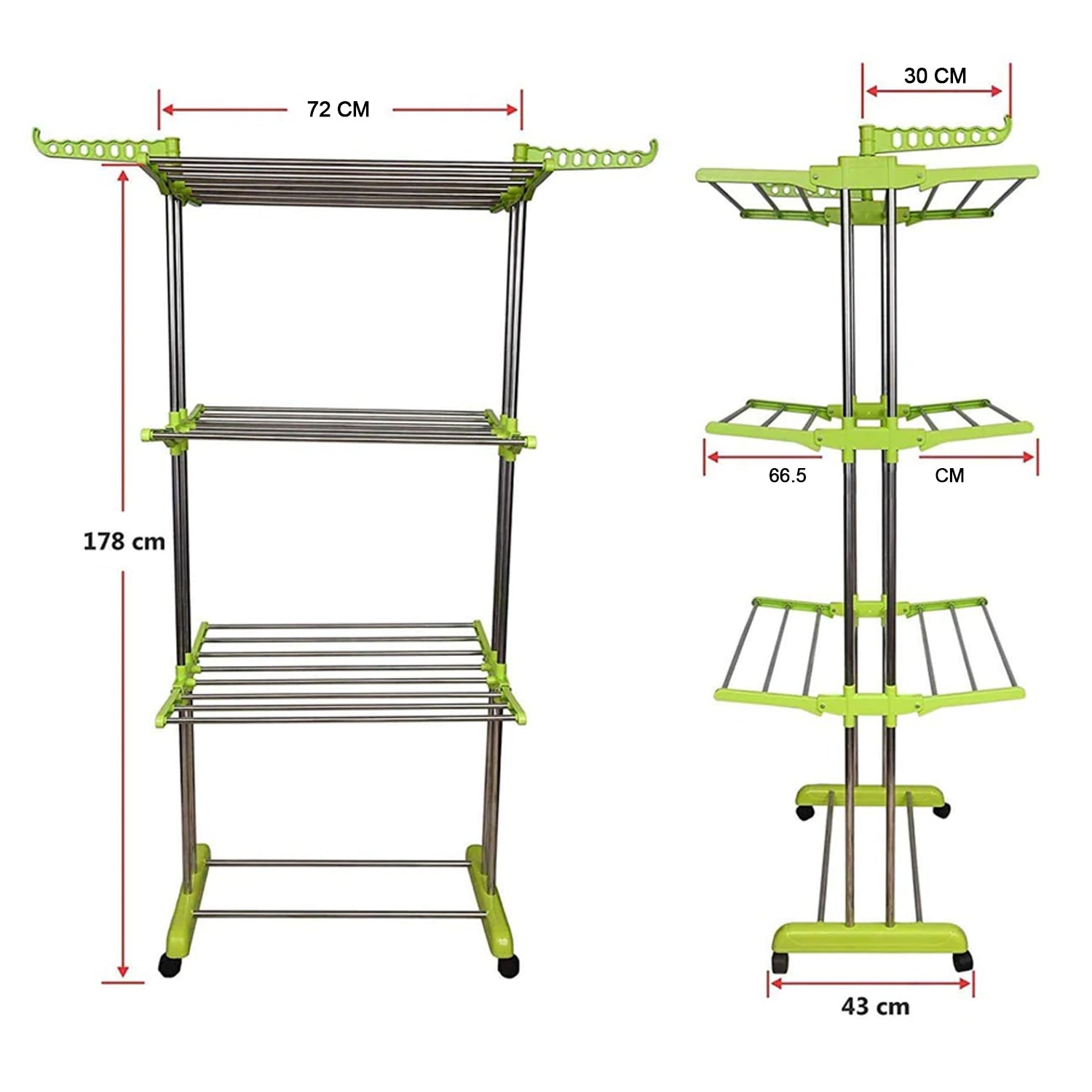 4685A 3 Layer Stainless steel Cloths Rack For Holding And Hanging Wet Cloths And Items In Various Types Of Places. DeoDap 4685A 3 Layer Stainless steel Cloths Rack For Holding And Hanging Wet Cloths And Items In Various Types Of Places. DeoDap